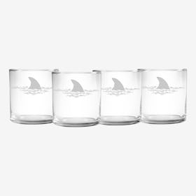 Jump the Shark Rocks Glass - Set of 4