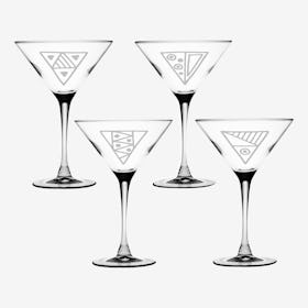 Triangular Martini Glass - Set of 4