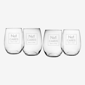 No1 Cares Stemless Wine Glass - Set of 4