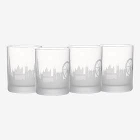 London Skyline Rocks Glass - Set of 4