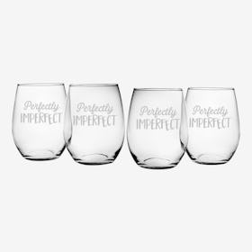 Perfectly Imperfect Stemless Wine Glass - Set of 4