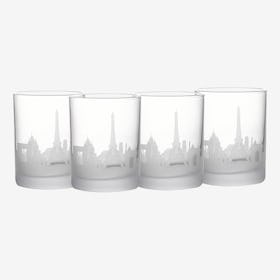 Paris Skyline Rocks Glass - Set of 4