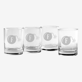 F-Bomb Rocks Glass - Set of 4