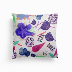 Abstract Pattern With Square Triangle Trendy Shapes Canvas Cushion