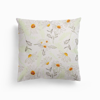 Spring Time Colorful Daisies Pattern Canvas Cushion
