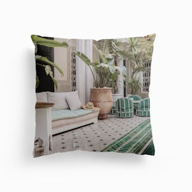 Tropical Riad In Marrakech Canvas Cushion