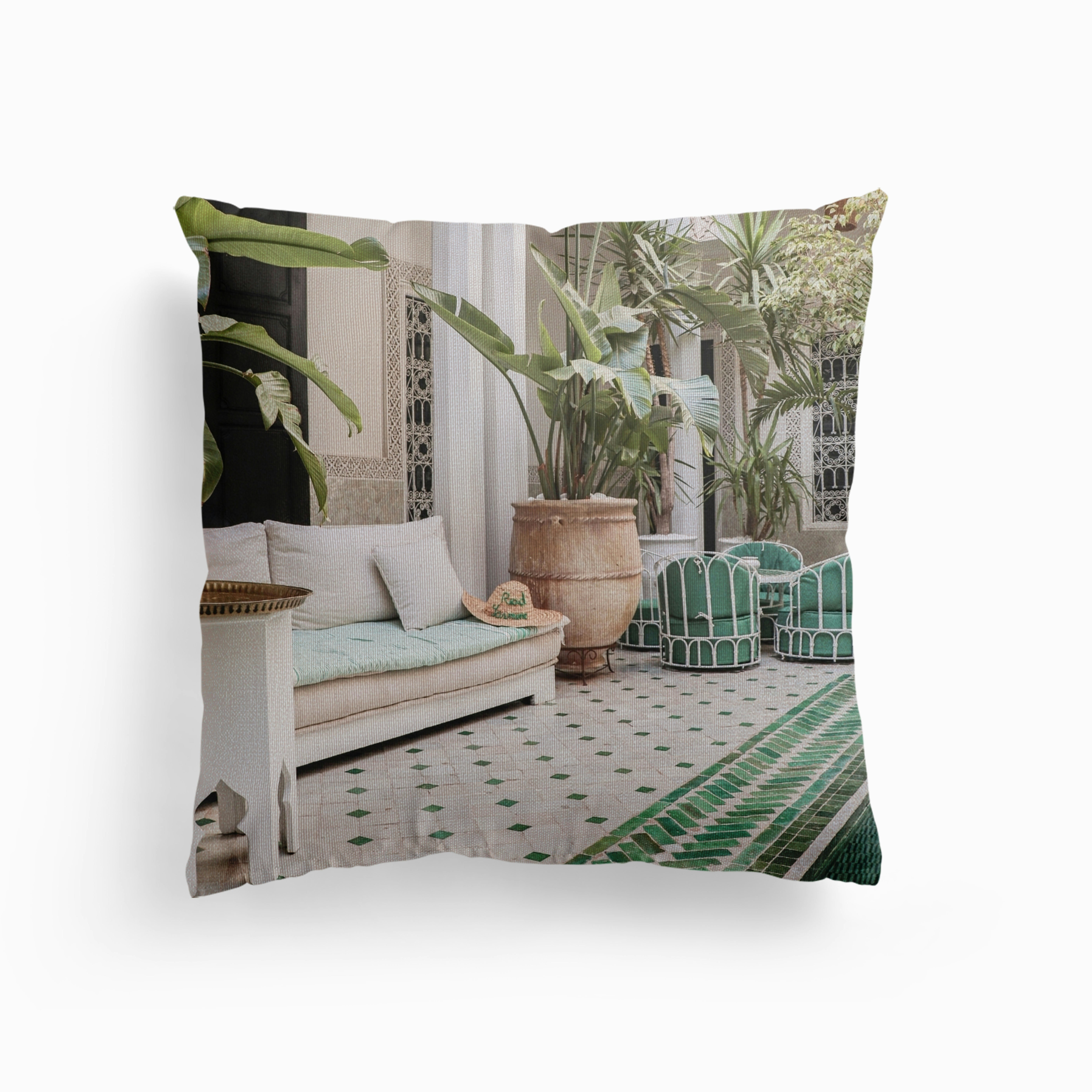 Tropical Riad In Marrakech Canvas Kissen