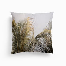 Palmtree Leaves Bali Canvas Cushion