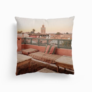 Pastel Rooftop Marrakech Canvas Cushion