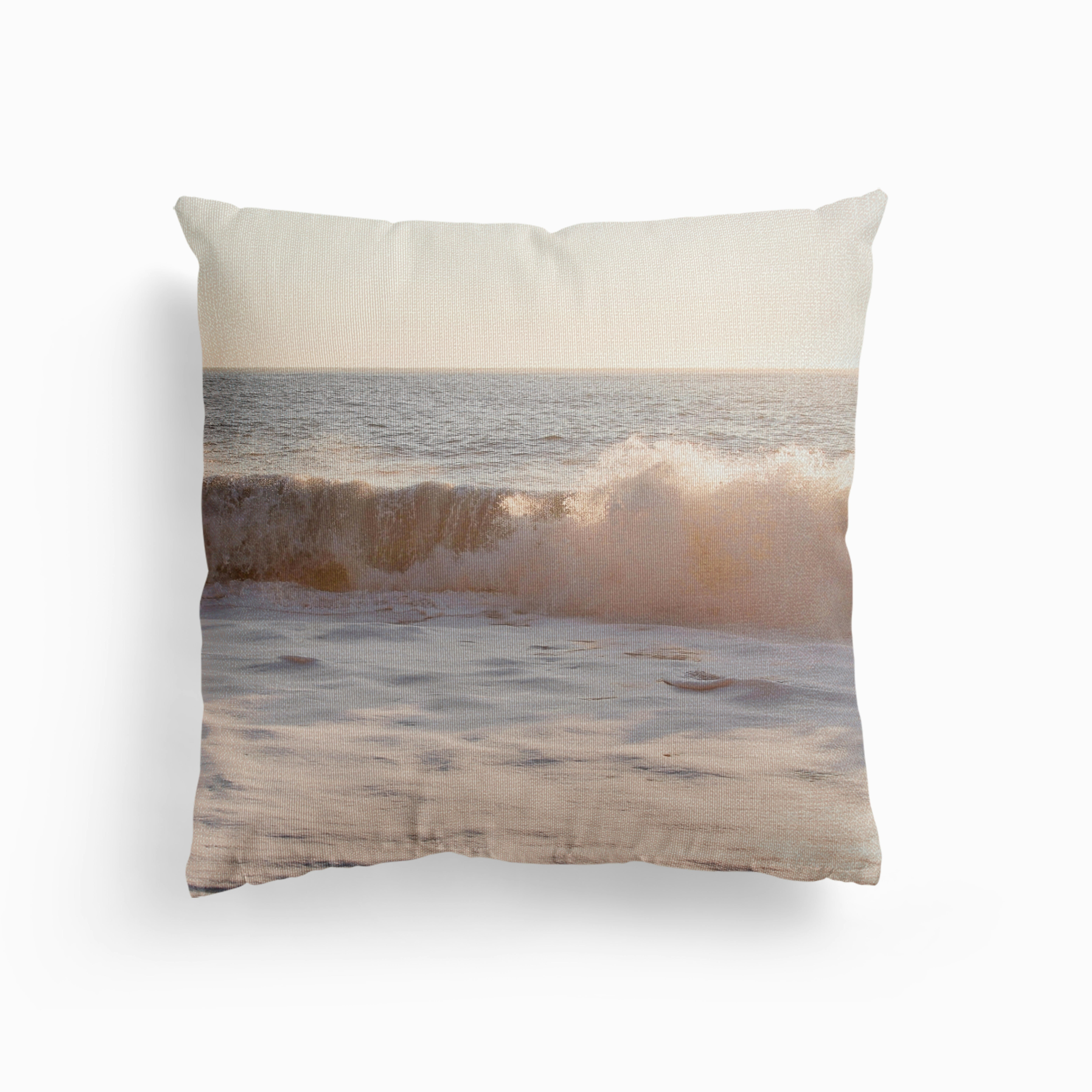 Sunset Waves In Iceland Canvas Kissen