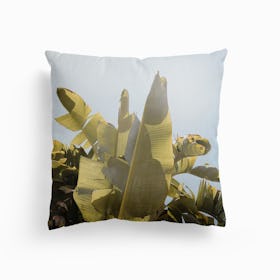 Tropical Banana Leaves Canvas Cushion