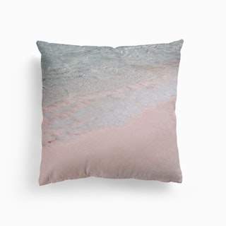 Pink Beach In Greece Canvas Cushion
