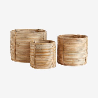 Mini Round Baskets - Natural - Set of 3