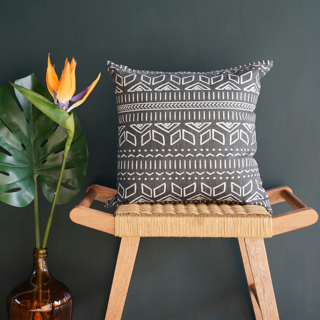 Iman Cushion - Charcoal by Tikauo