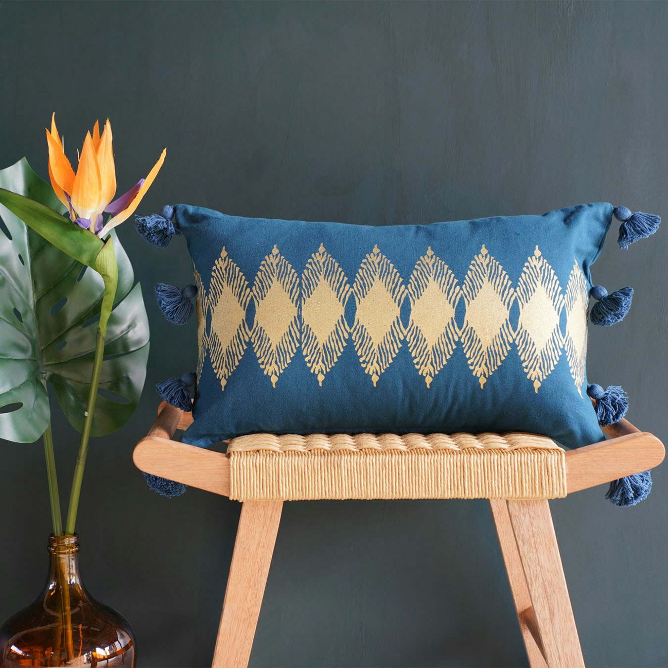 Adah Cushion - Blue by Tikauo