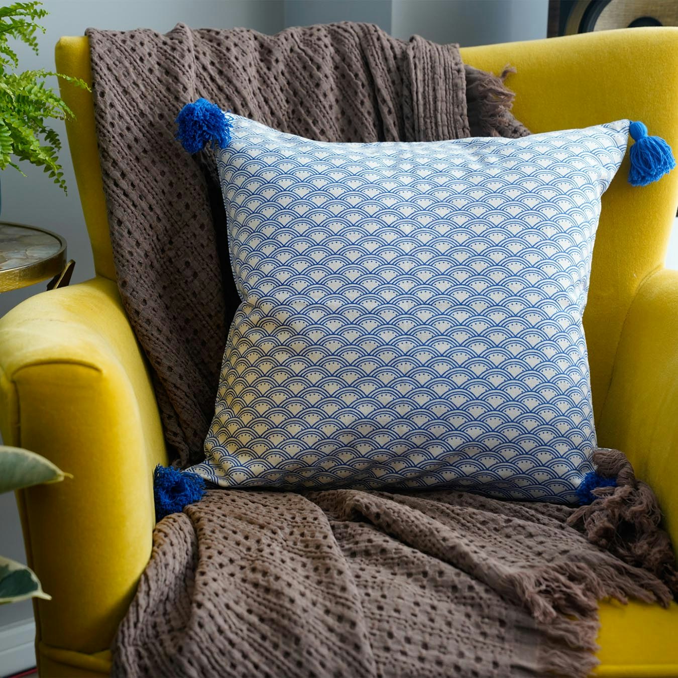 Wabi Sabi Cushion - Blue by Tikauo