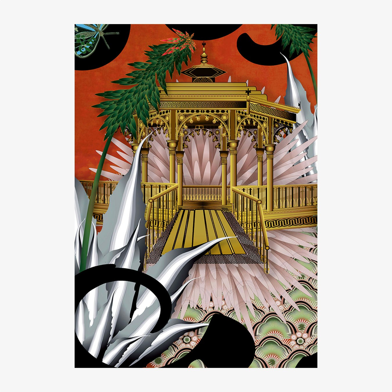 Orange Bandstand Art Print by Sarah Arnett