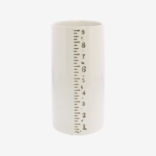 Ruled Cylinders Vase - White