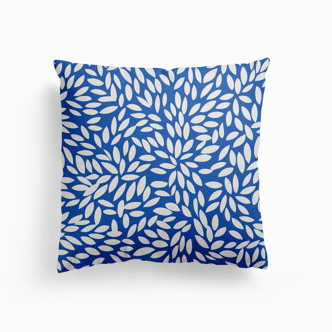 Leaves Blue Canvas Cuscino
