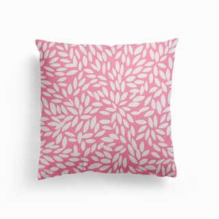 Leaves Pink Canvas Cushion