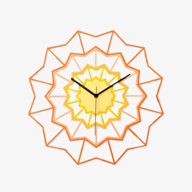 Chevron Naples Clock - Red / Orange