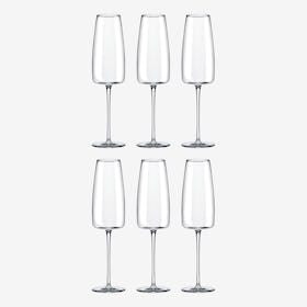Lord 34 - Champagne Flutes - Crystal - Set of 6