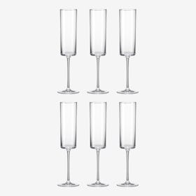 Medium 17 - Champagne Flutes - Crystal - Set of 6