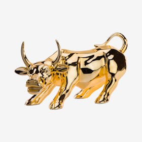 Bull Sculpture - Gold Pated