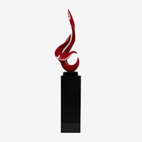 Flame Sculpture - Metallic Red / Black