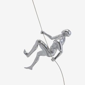 Climbing Man Wall Decor - Chrome