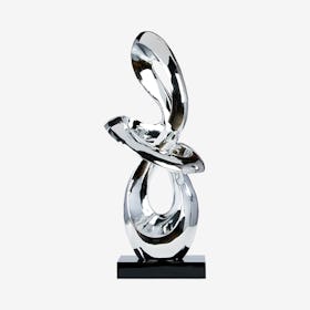 Abstract Sculpture - Chrome / Black