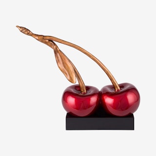Ripe Double Cherry Sculpture - Red