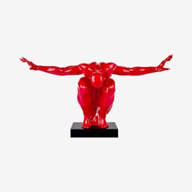 Saluting Man Sculpture - Red