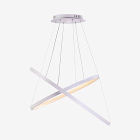 Simplicity LED 2-Hoop Chandelier - Matte White