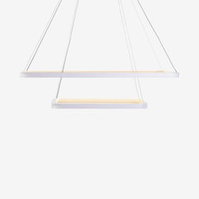 Simplicity LED 2-Tier Square Chandelier - Matte White