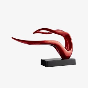 Saggita Abstract Sculpture - Metallic Red