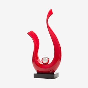 Candle Holder Sculpture - Red