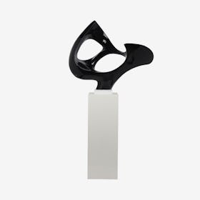 Abstract Mask Floor Sculpture - Black / White