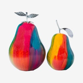 Pear Sculptures - Multicolored - Set of 2