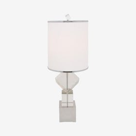 1-Light Cube Table Lamp - Crystal