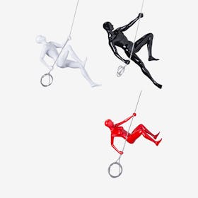 Climbers Wall Decors - Black / Red / White - Set of 3