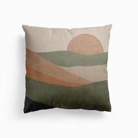 Greenary Boho Sun Canvas Cushion