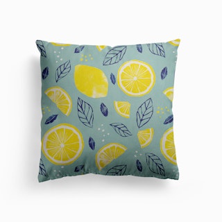 Minty Lemonade Canvas Cushion