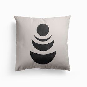 Mood Of The Moon Black Canvas Cushion