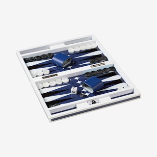 Backgammon Set - Blue / White - Lacquer