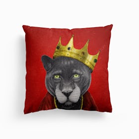 The King Panther Canvas Cushion