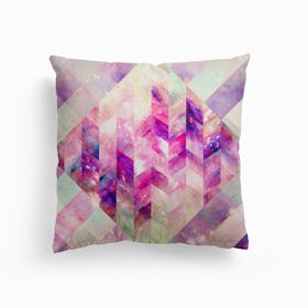 Abstract Geometric Pink Galaxy Canvas Cushion