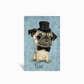 Gentle Pug Greetings Card