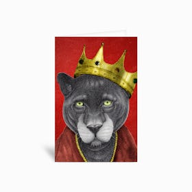 The King Panther Greetings Card