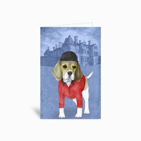 Beagle With Beaulieu Palace Greetings Card